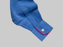 Load image into Gallery viewer, Whale Blue Band Collar Shirt