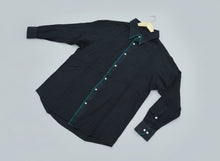 Load image into Gallery viewer, Black Pointy Collar Shirt