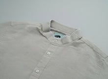 Load image into Gallery viewer, Beige & Moss Green Band Collar Shirt