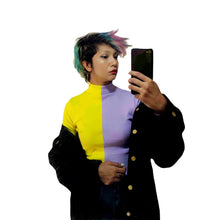 Load image into Gallery viewer, Split Cropped Top ( Yellow & Purple)
