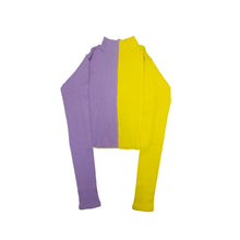 Load image into Gallery viewer, Split Cropped Top ( Yellow & Purple)