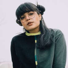 Load image into Gallery viewer, Cropped Sweatshirt (Black & Dark Green)