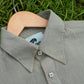 Beige & Moss Green Pointy Collar Shirt