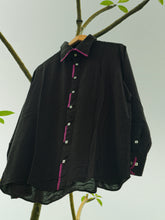 Load image into Gallery viewer, Black Pointy Collar Shirt
