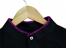 Load image into Gallery viewer, Black Band Collar Shirt
