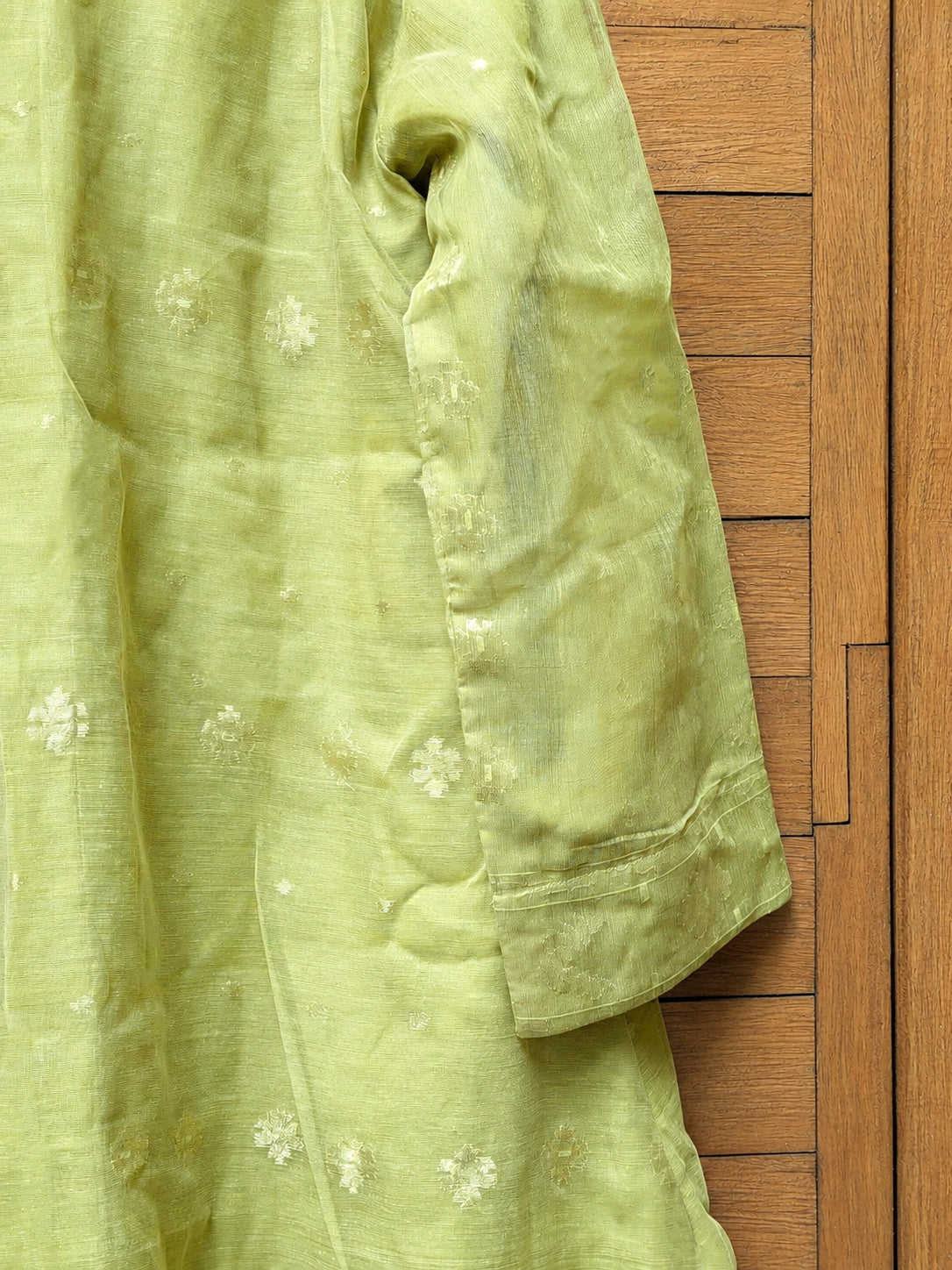 Jamdani Kimono - Lime Green