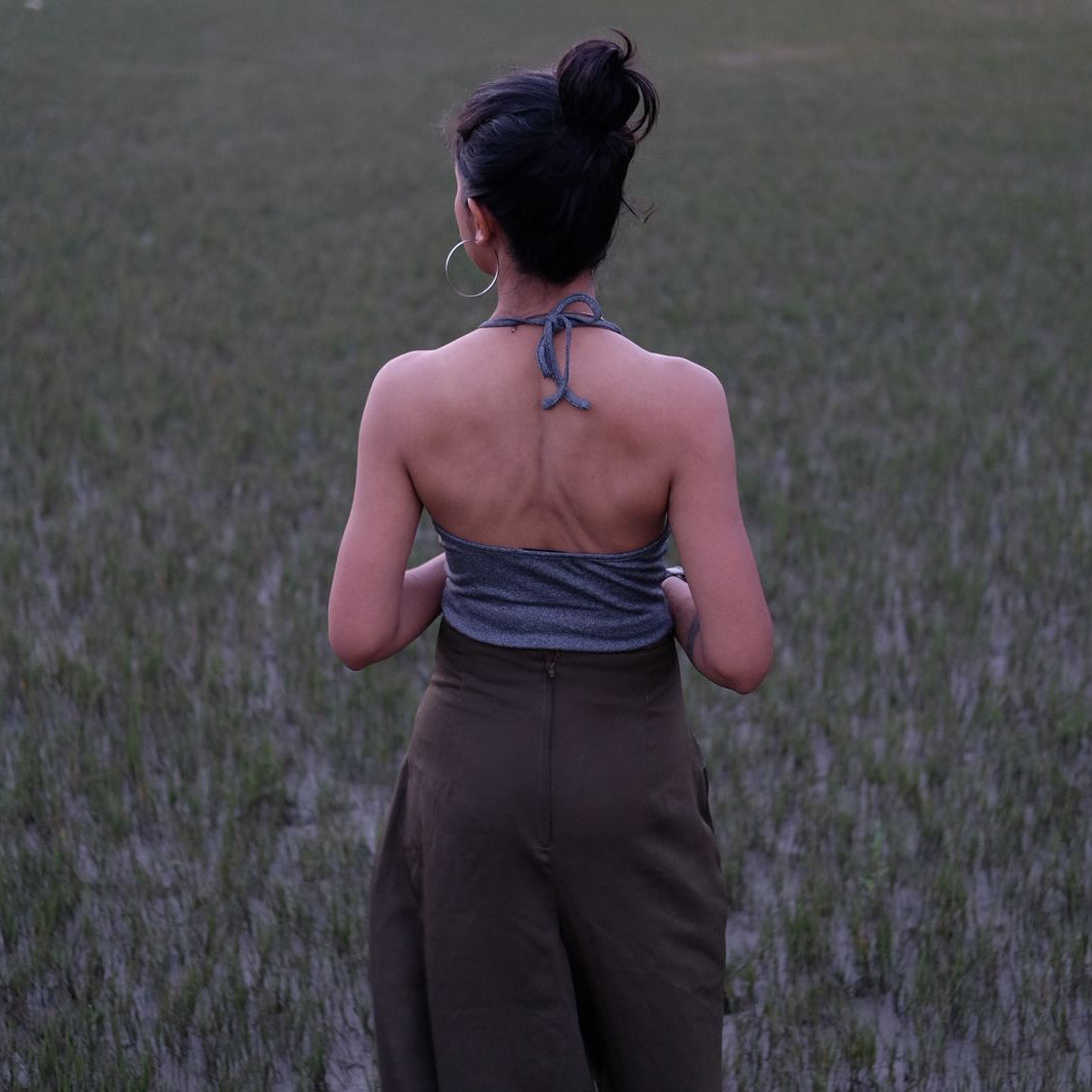 Grey Halter Top