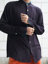 Load image into Gallery viewer, Black Band Collar Shirt
