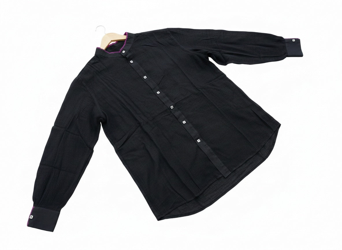 Black shirt on a white background