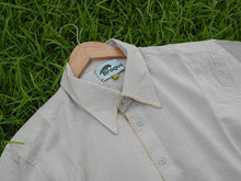 Load image into Gallery viewer, Beige &amp; Moss Green Pointy Collar Shirt
