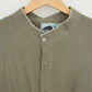 Beige & Moss Green Band Collar Shirt
