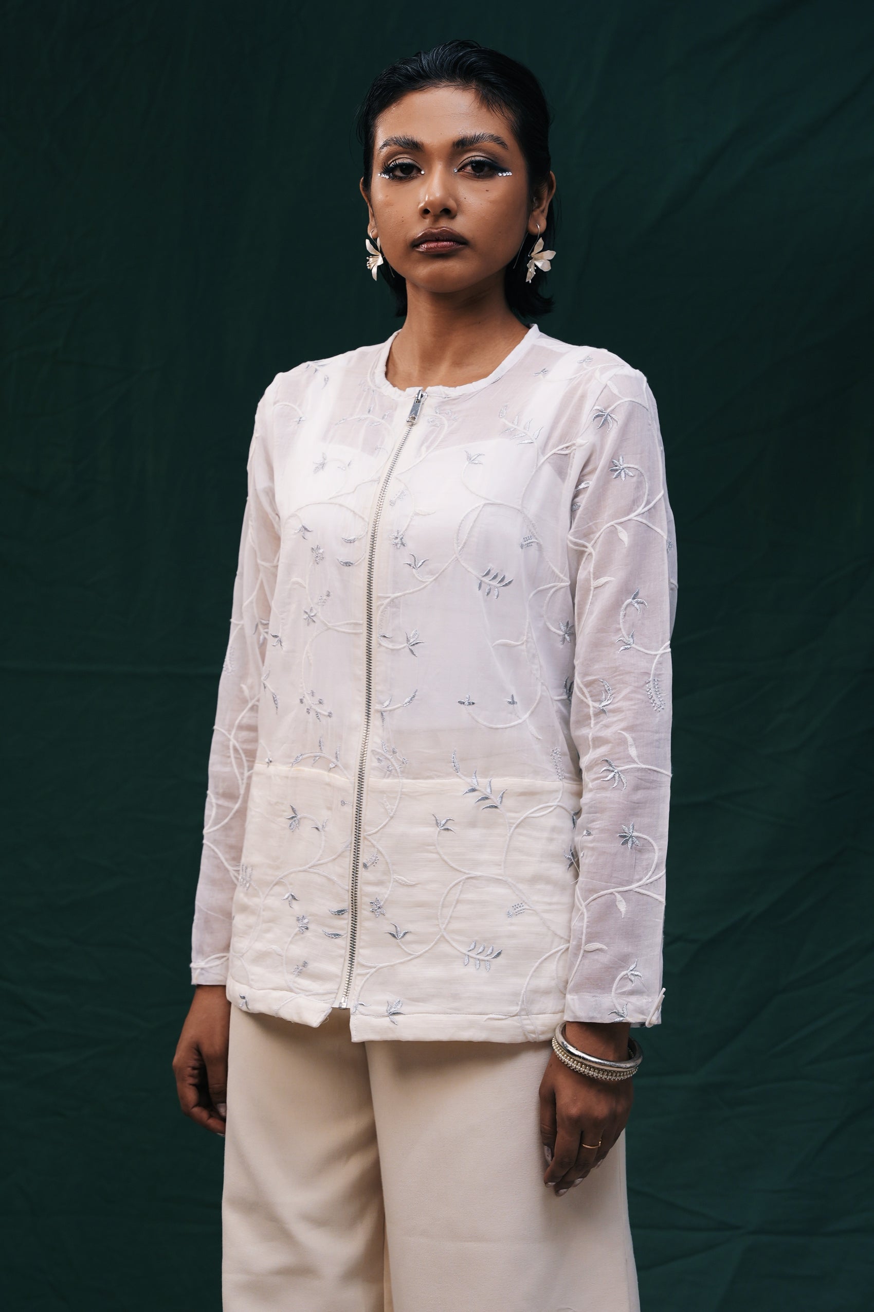 Embroidered Sheer Jacket