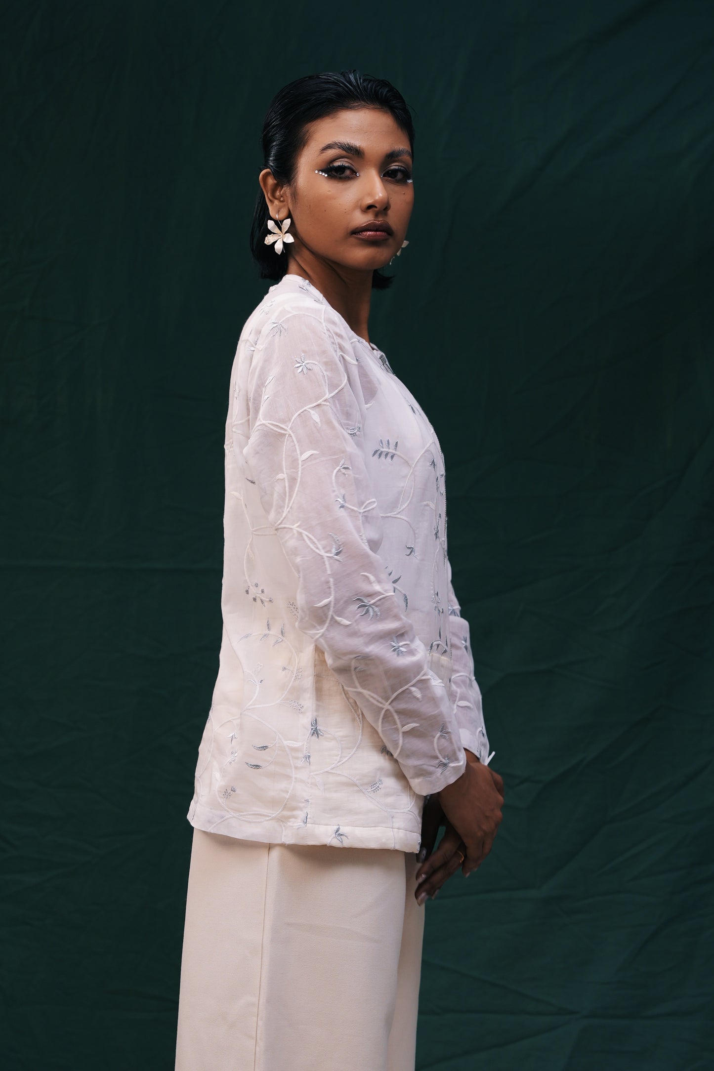 Embroidered Sheer Jacket