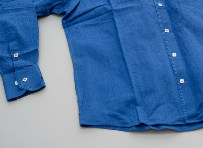 Whale Blue Pointy Collar Shirt