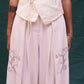 Ornamented Off-White Flared Pant