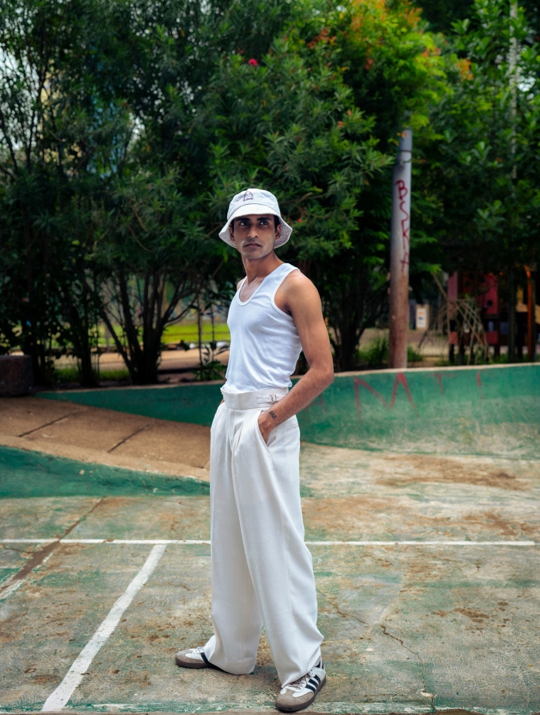 Plain Off-white Formal Pants