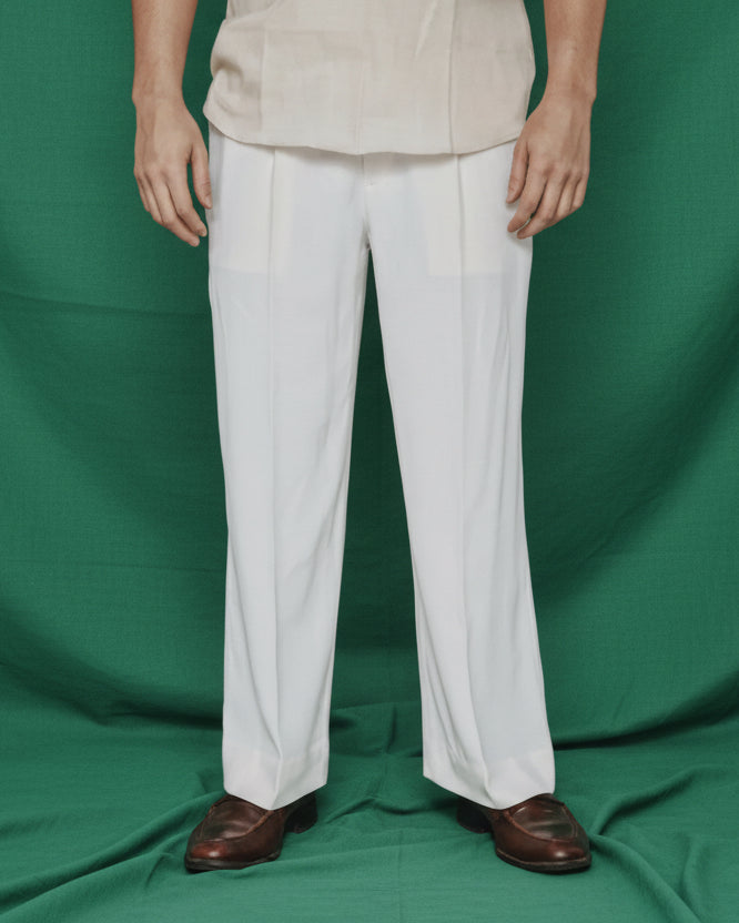 Plain Off-white Formal Pants