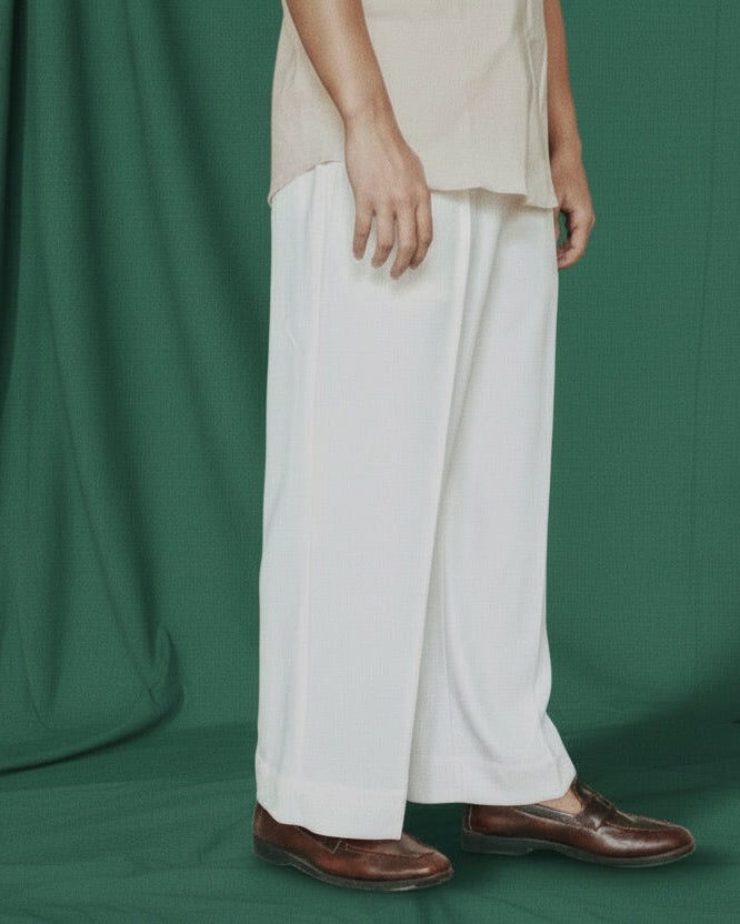 Plain Off-white Formal Pants
