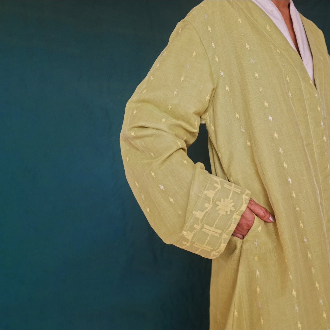 Jamdani Kimono – Sage Green