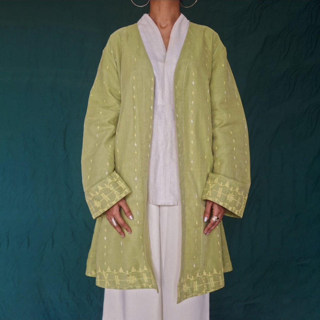 Jamdani Kimono – Sage Green