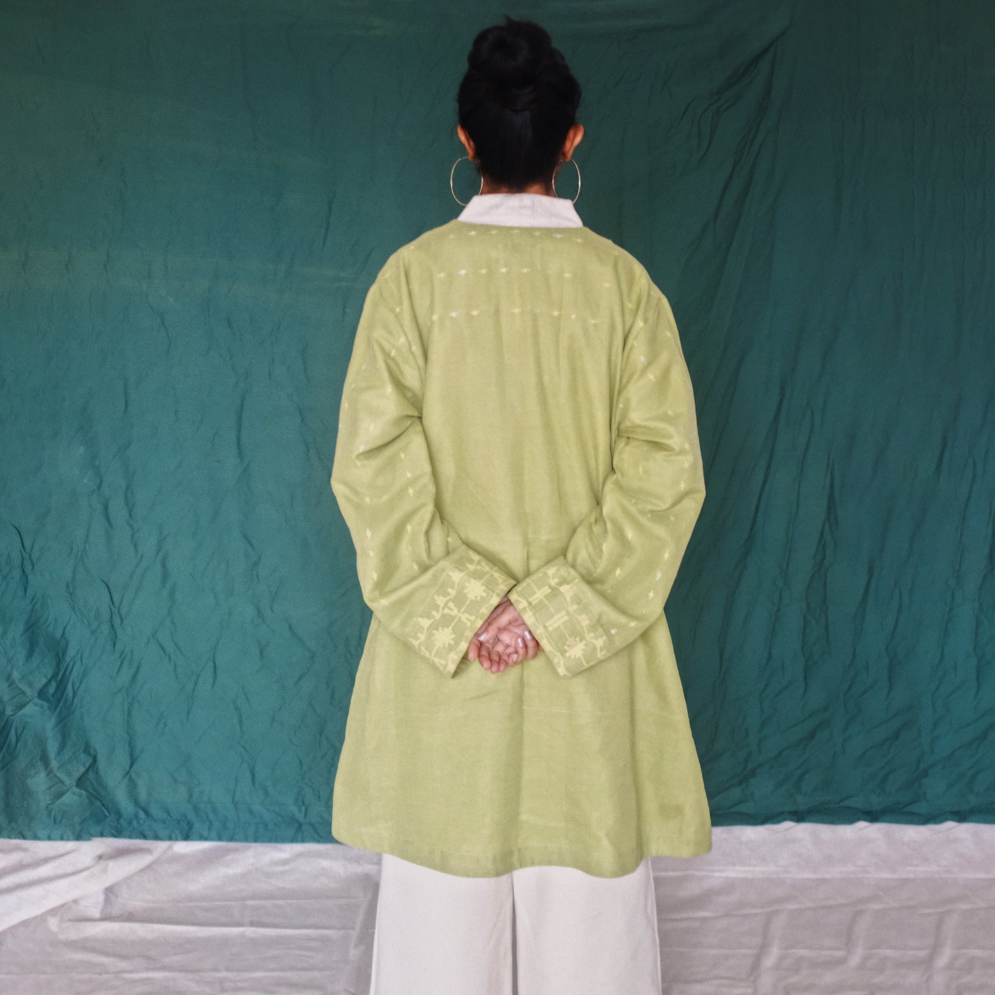 Jamdani Kimono – Sage Green