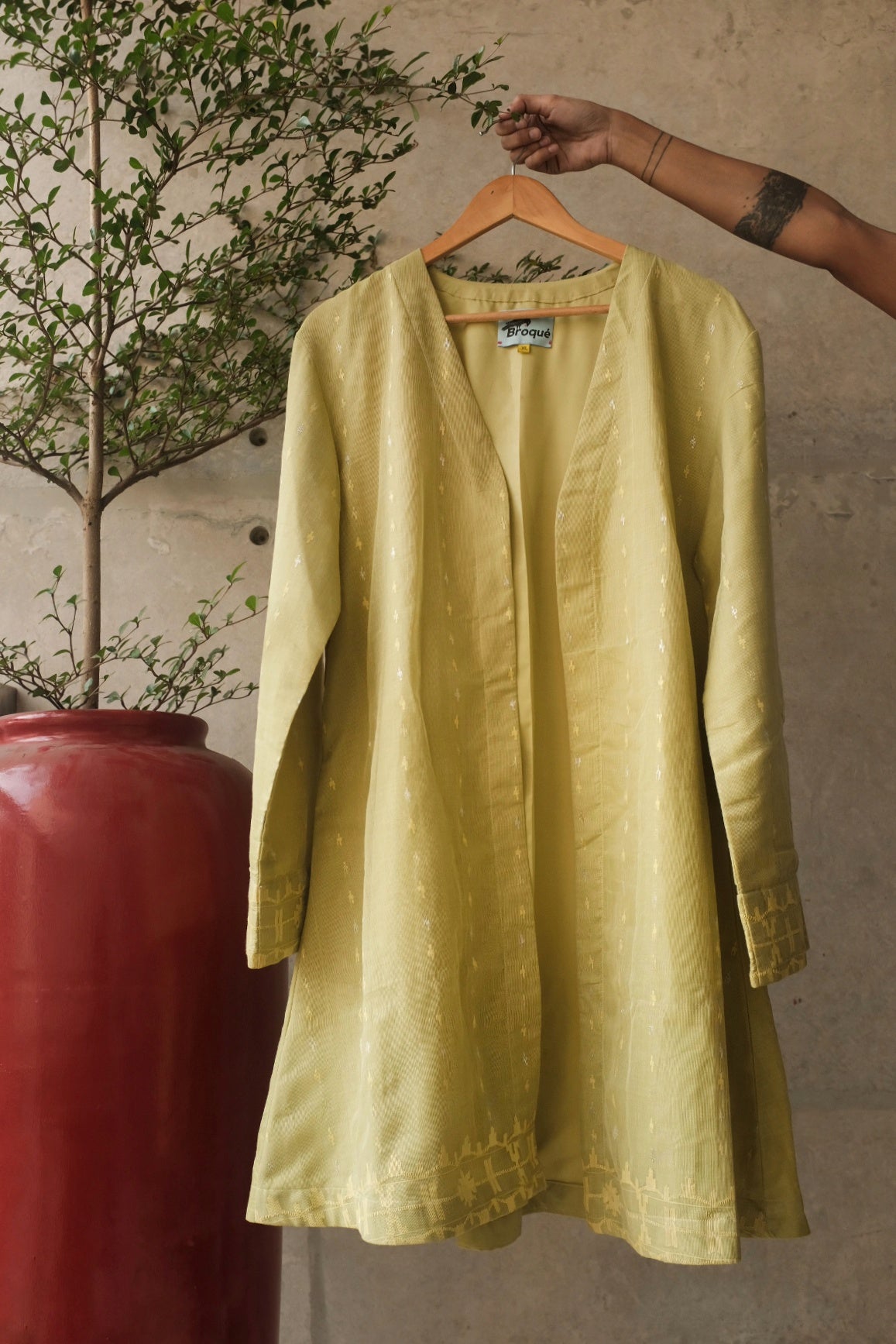 Jamdani Kimono – Sage Green