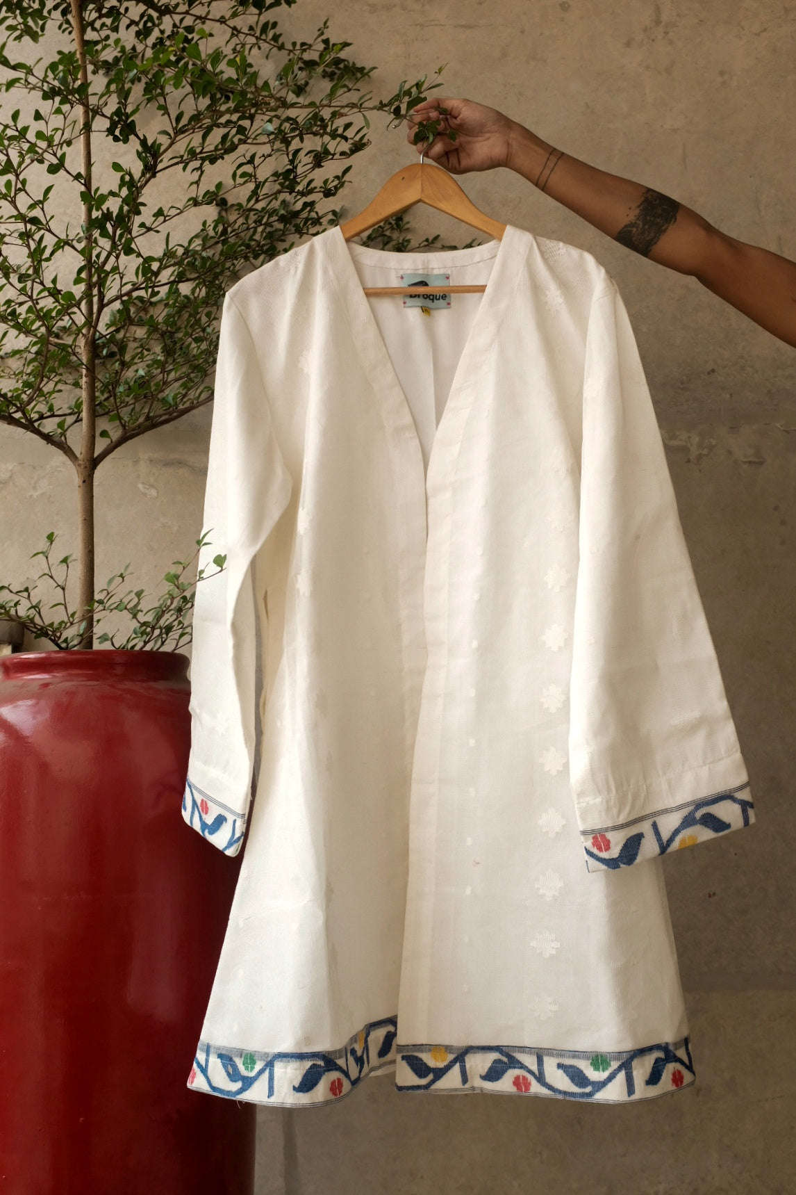 Jamdani Kimono – White