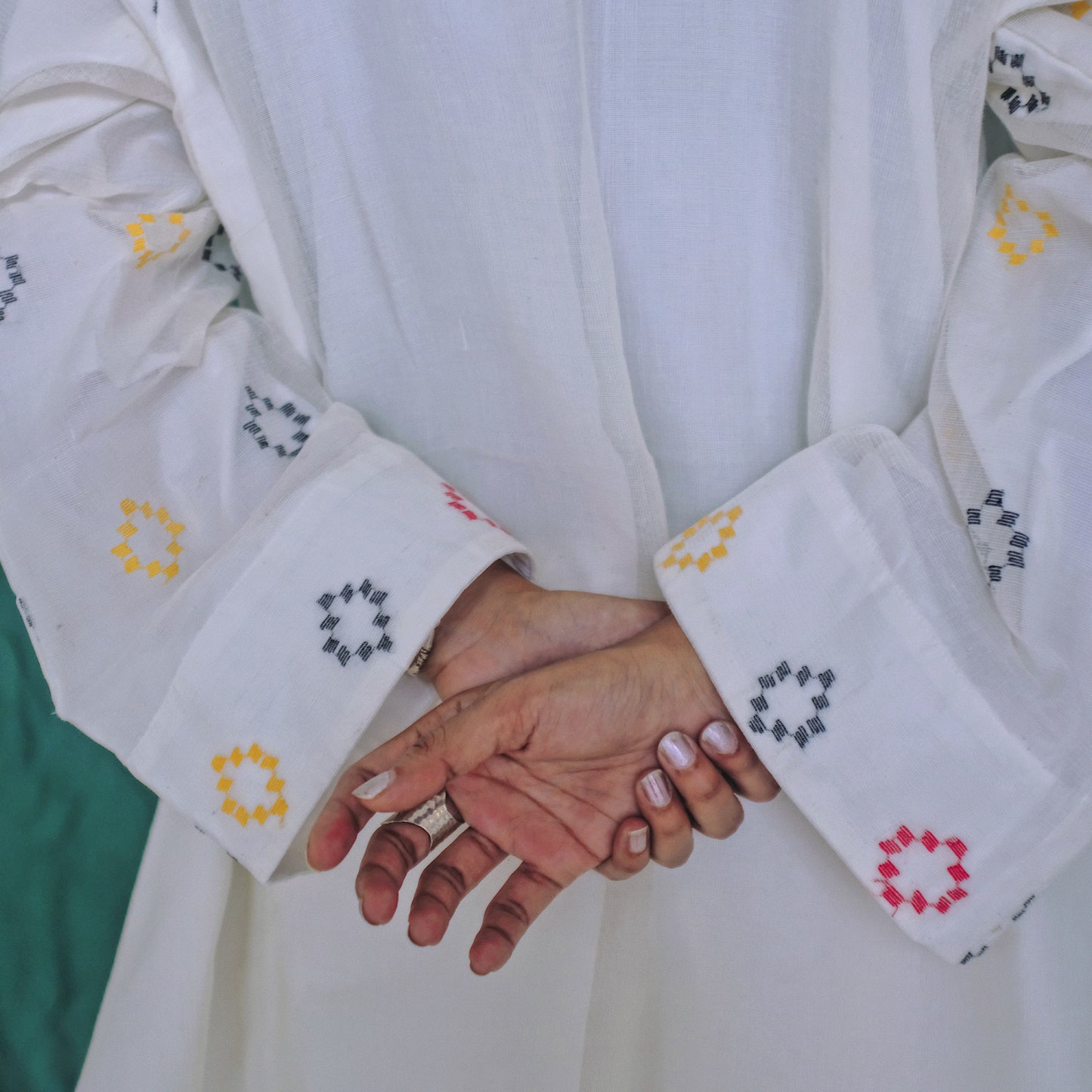 Jamdani Kimono – White